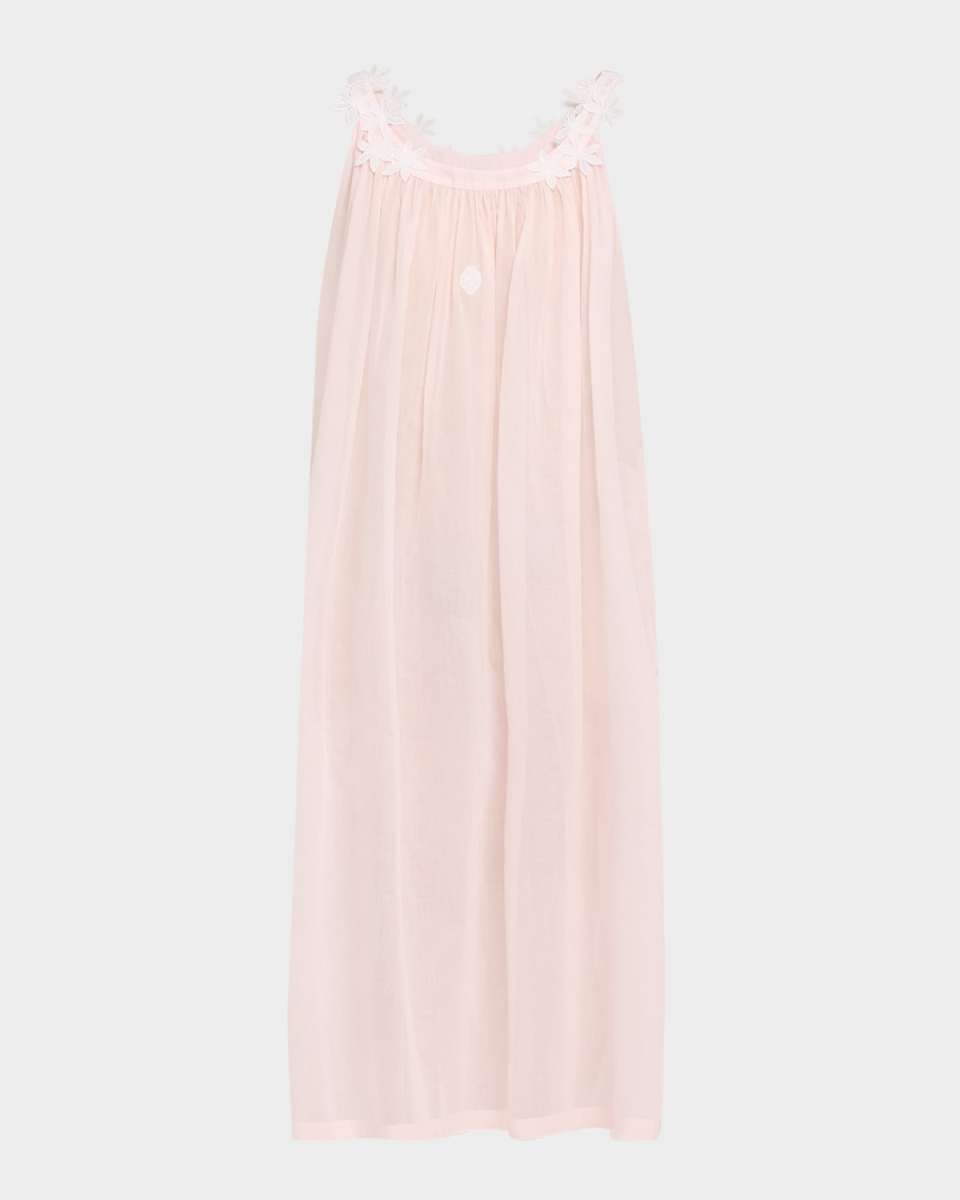 Camilla-1 Floral Applique Cotton Nightgown